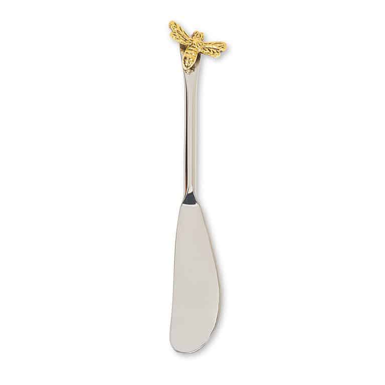 A stainless-steel pate spreader with a decorative bee handle from The Bee Charmer. Ideal for cheese and honey.