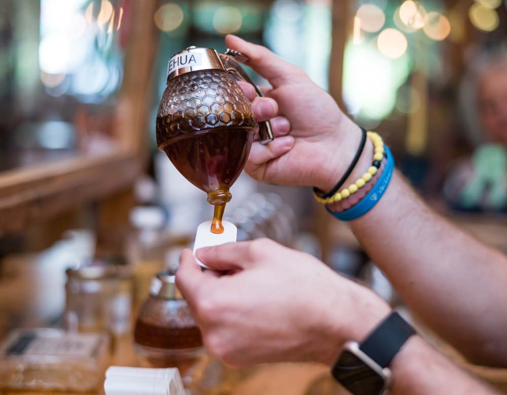 A sampling of honey from the Bee Charmer's Honey Tasting Bar.