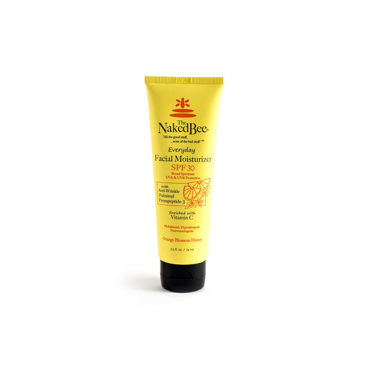 A 2.5 fl oz tube of Naked Bee Orange Blossom scented SPF 30 Facial Moisturizer.