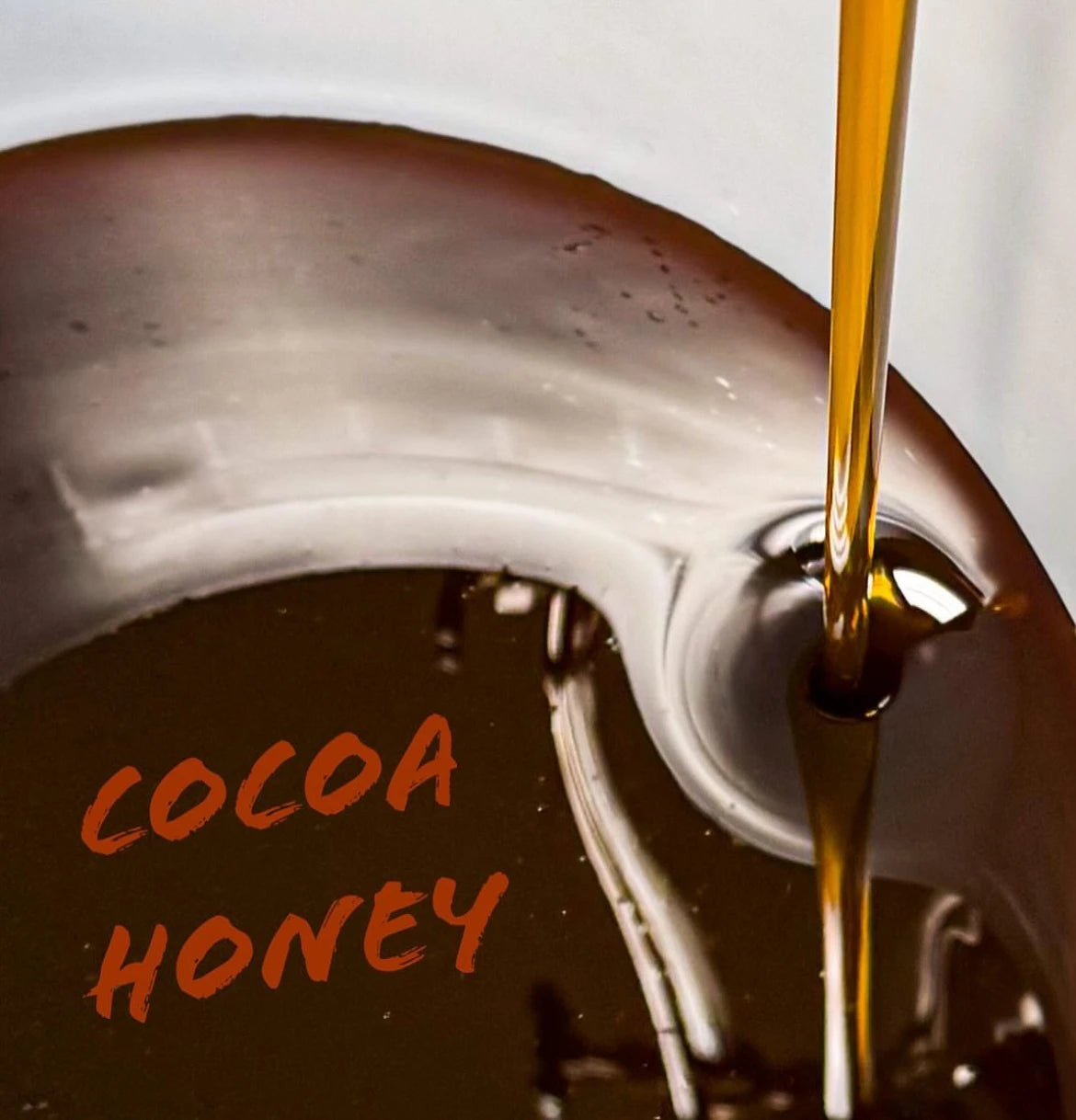 Pouring cocoa honey
