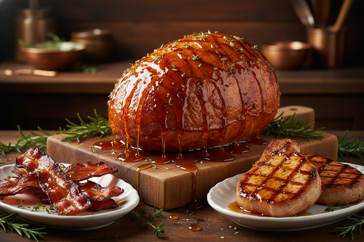Irish Honey with Jameson Whiskey's alcohol and malt notes make it an exceptional glaze for roasted or grilled Pork (especially bacon or ham).  Show the above foods with the glaze