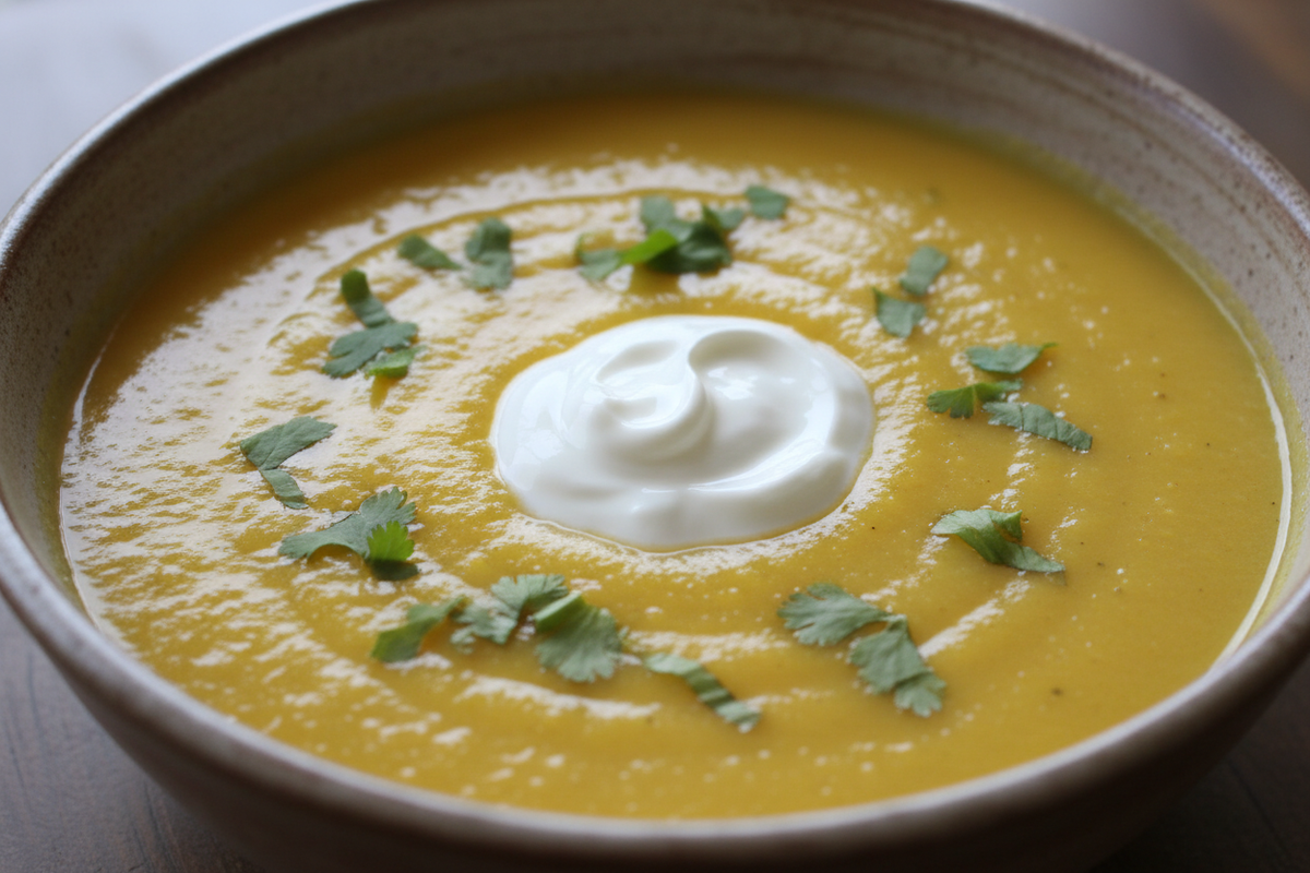 show the greek yogurt as a dollop and the cilantro chopped