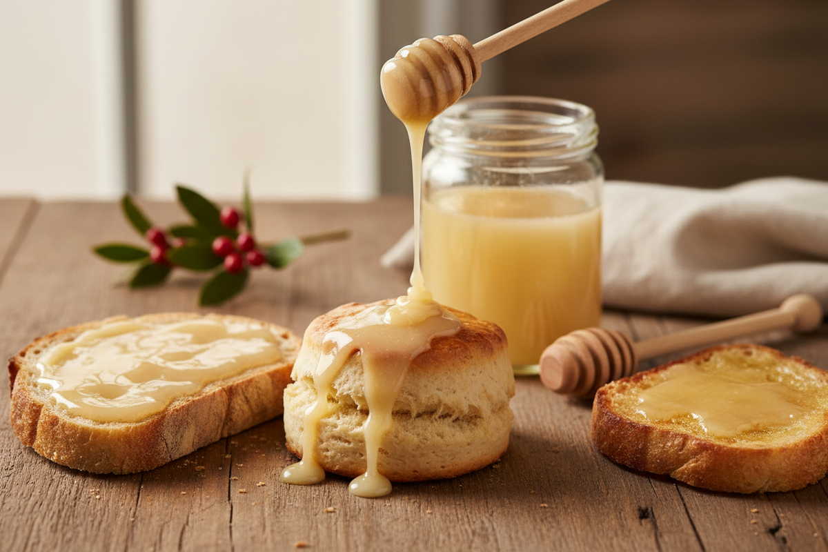 swap out the honey jar for a container without a label