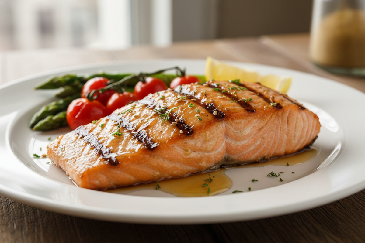 The clean, slightly buttery flavor of Fireweed honey is considered by many chefs to be the best for pairing with delicate proteins; it makes a phenomenal glaze for baked or grilled Salmon.  Show a beautiful piece of grilled salmon with a honey glaze
